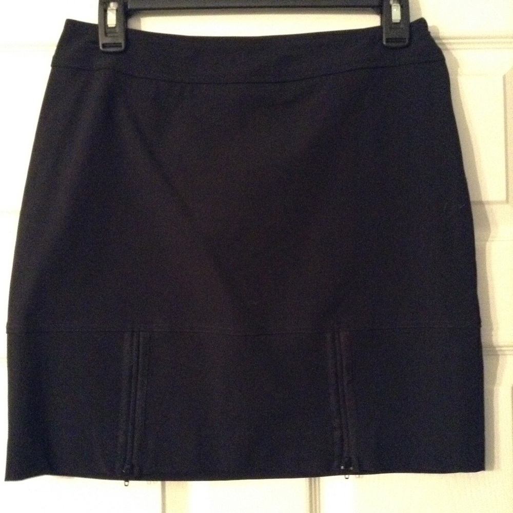 Cache Black Zipper Skirt